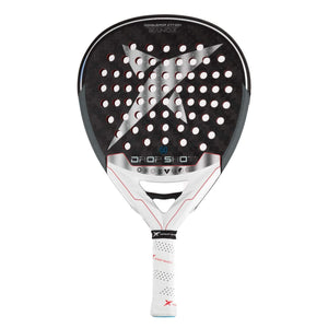 drop shot padel tennis racket white grey conqueror attack be unique